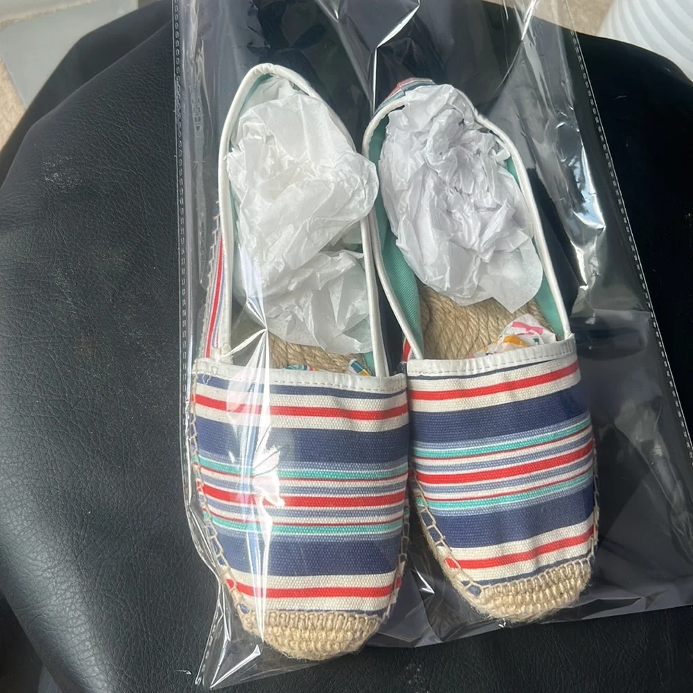 Tommy Hilfiger Striped Espadrille Flats -Heyda- 8.5